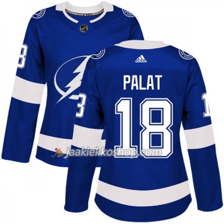 Nainen NHL Tampa Bay Lightning Pelipaita Ondrej Palat 18 Adidas 2017-2018 Sininen Authentic